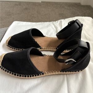 Style & Co,Black Espadrille Flats with Ankle Strap